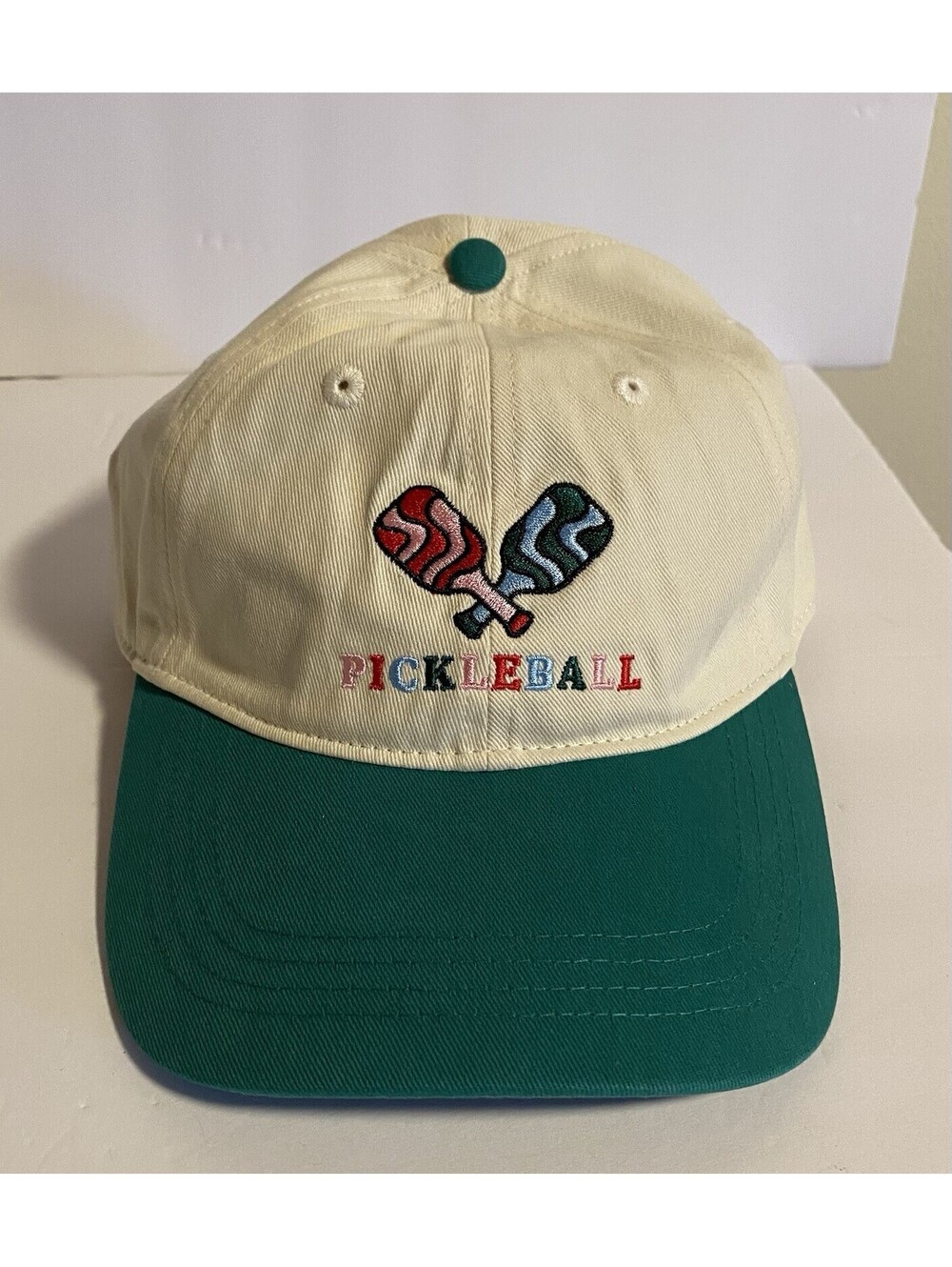 PICKLEBALL HAT  White & Green Frasier Sterling Sport Adjustable Hat Cap NWT